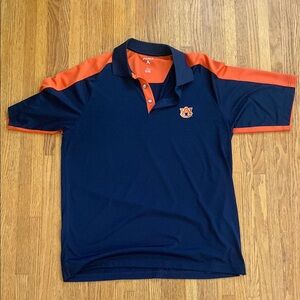 Antigua Navy and Orange Men's Polo Shirt Auburn War Eagle Athletic Gameday Large
